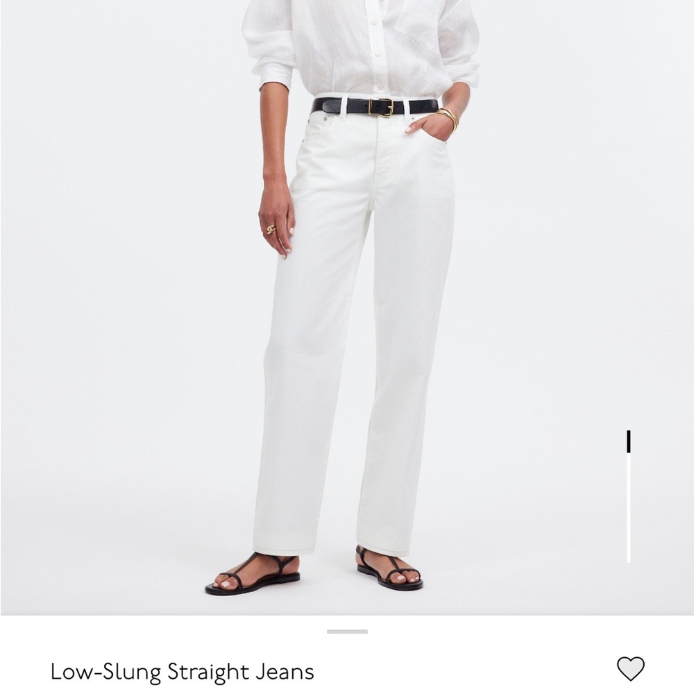 Madewell Low Slung Straight Jeans in Tile White